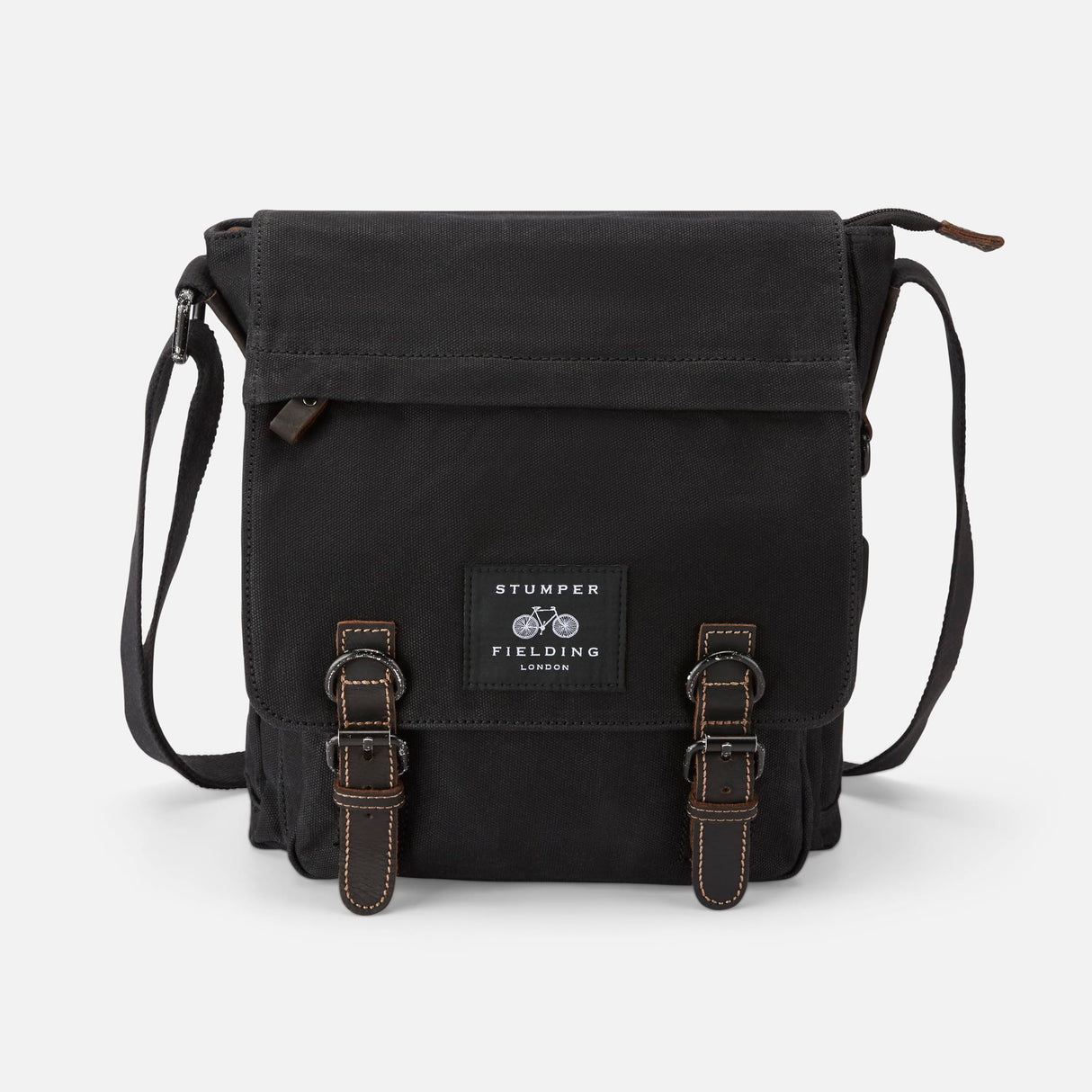 The Loxley Black Label – Messenger Bag in Black Waxed Canvas