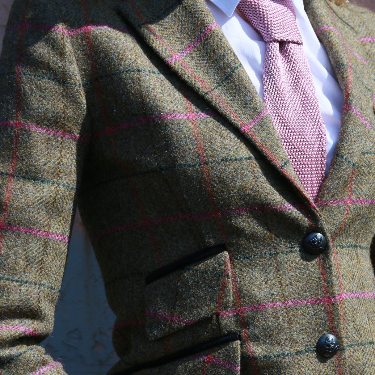 Colville Check Tweed Jacket - Olive and Navy