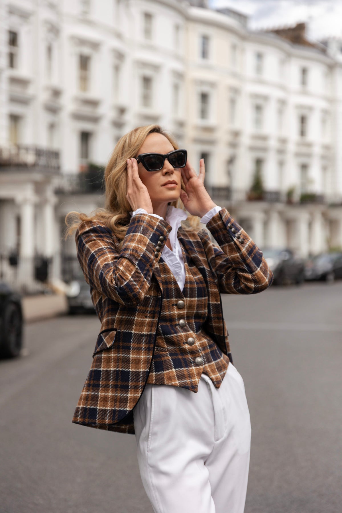 Melbury Camel & Navy Check