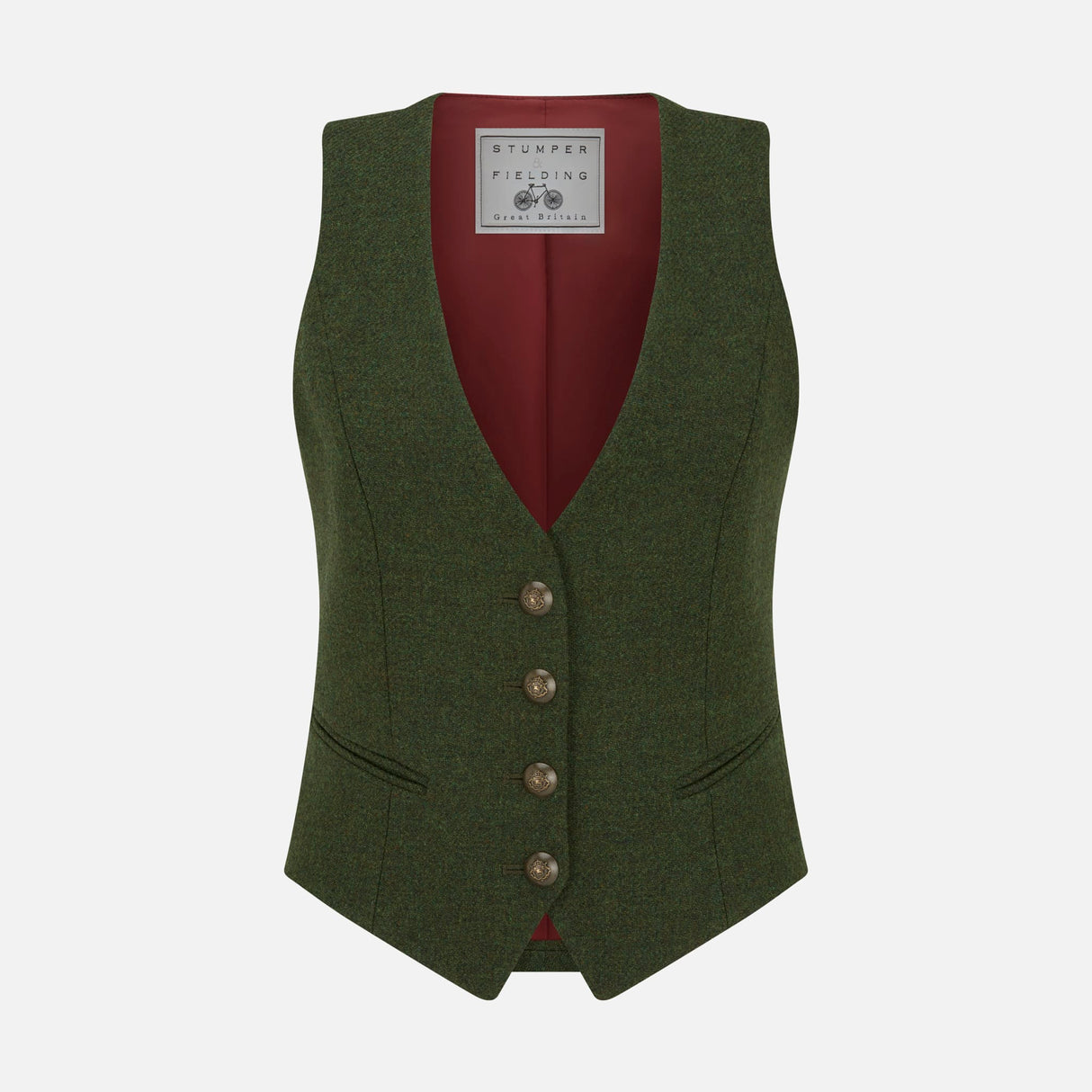 Melbury Sage & Claret Waistcoat