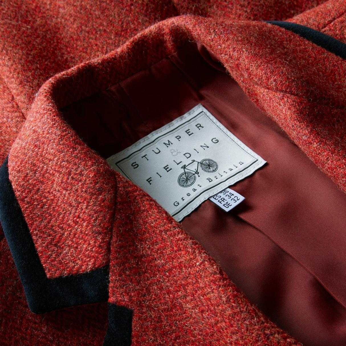 Aubrey Herringbone Tweed Jacket in Scarlet
