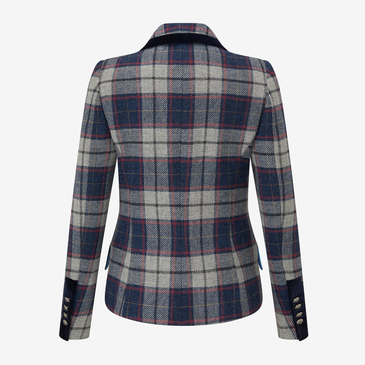 Aubrey Check Tweed Jacket - Dusky Blue and Pink