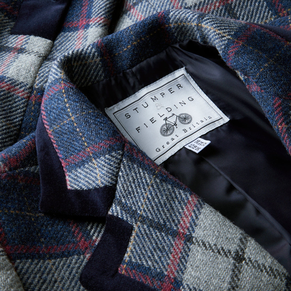 Aubrey Check Tweed Jacket - Dusky Blue and Pink