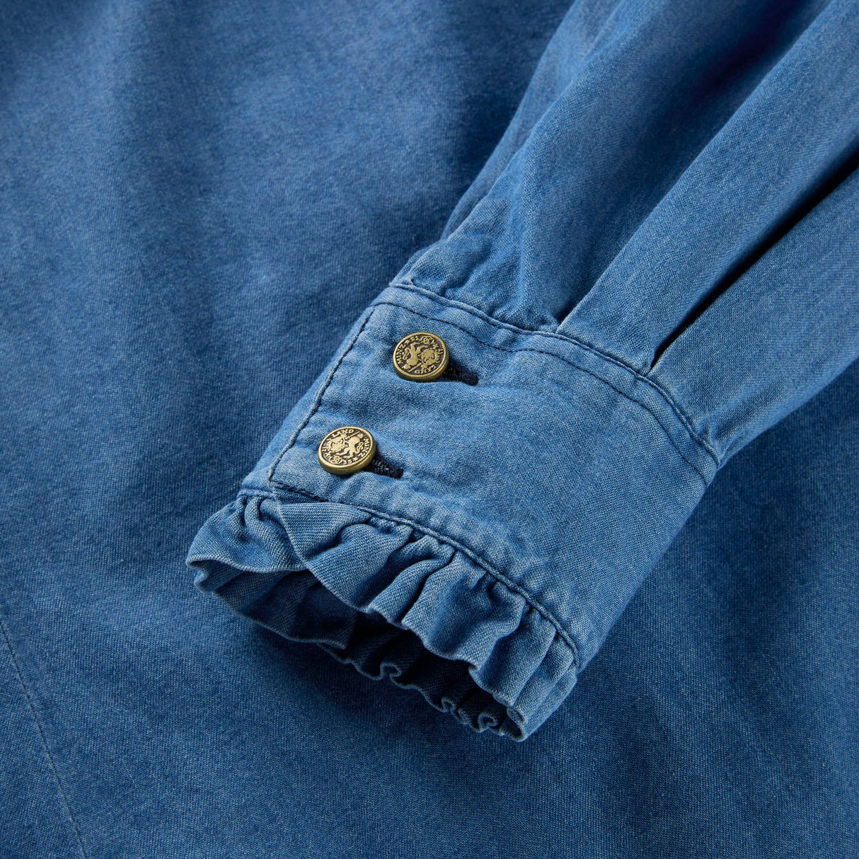 Lancaster Ruffle Shirt Denim