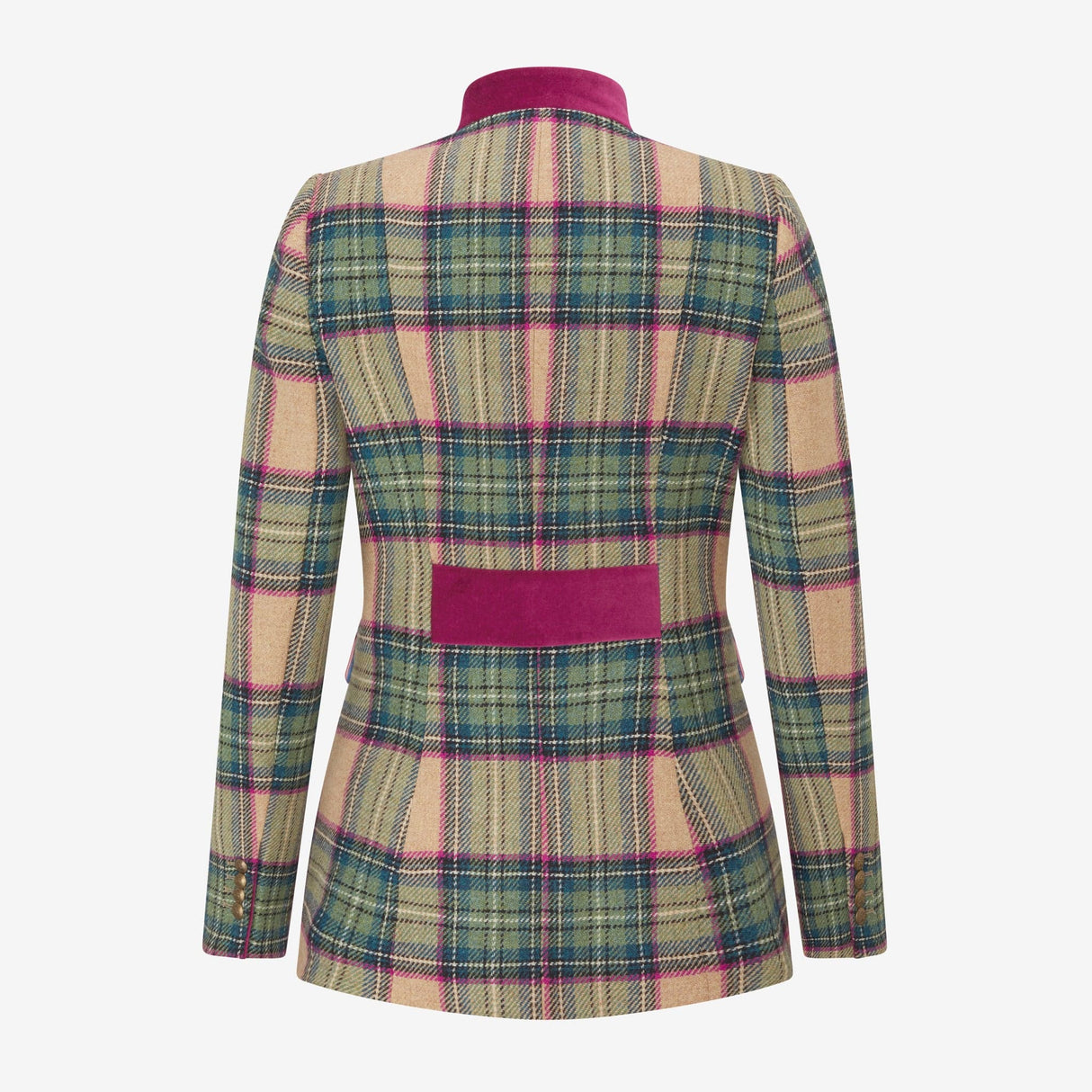 Callcott Check Tweed Riding Jacket – Fuchsia and Aqua