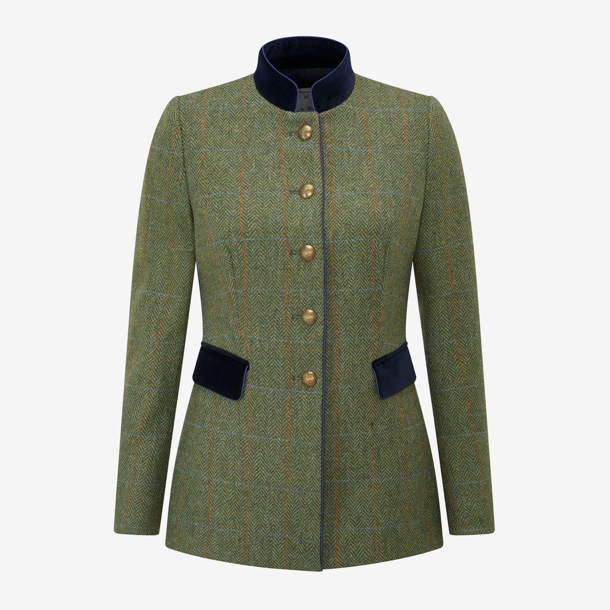 Callcott Herringbone Tweed Riding Jacket - Olive and Navy