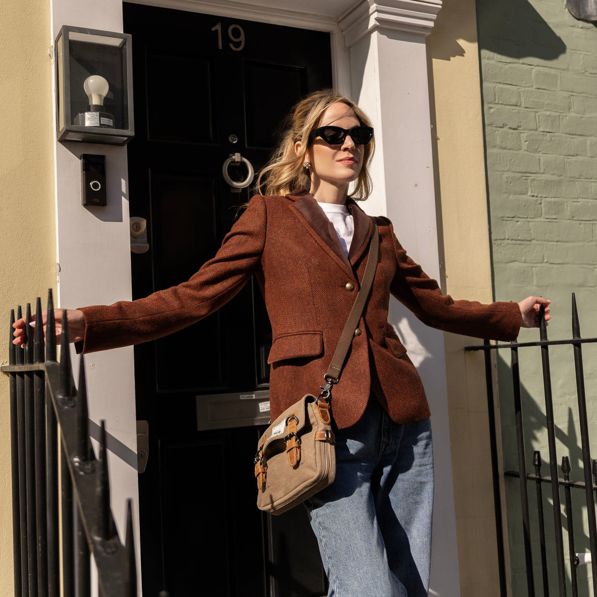 Elgin Herringbone Tweed Jacket - Mocha & Ember