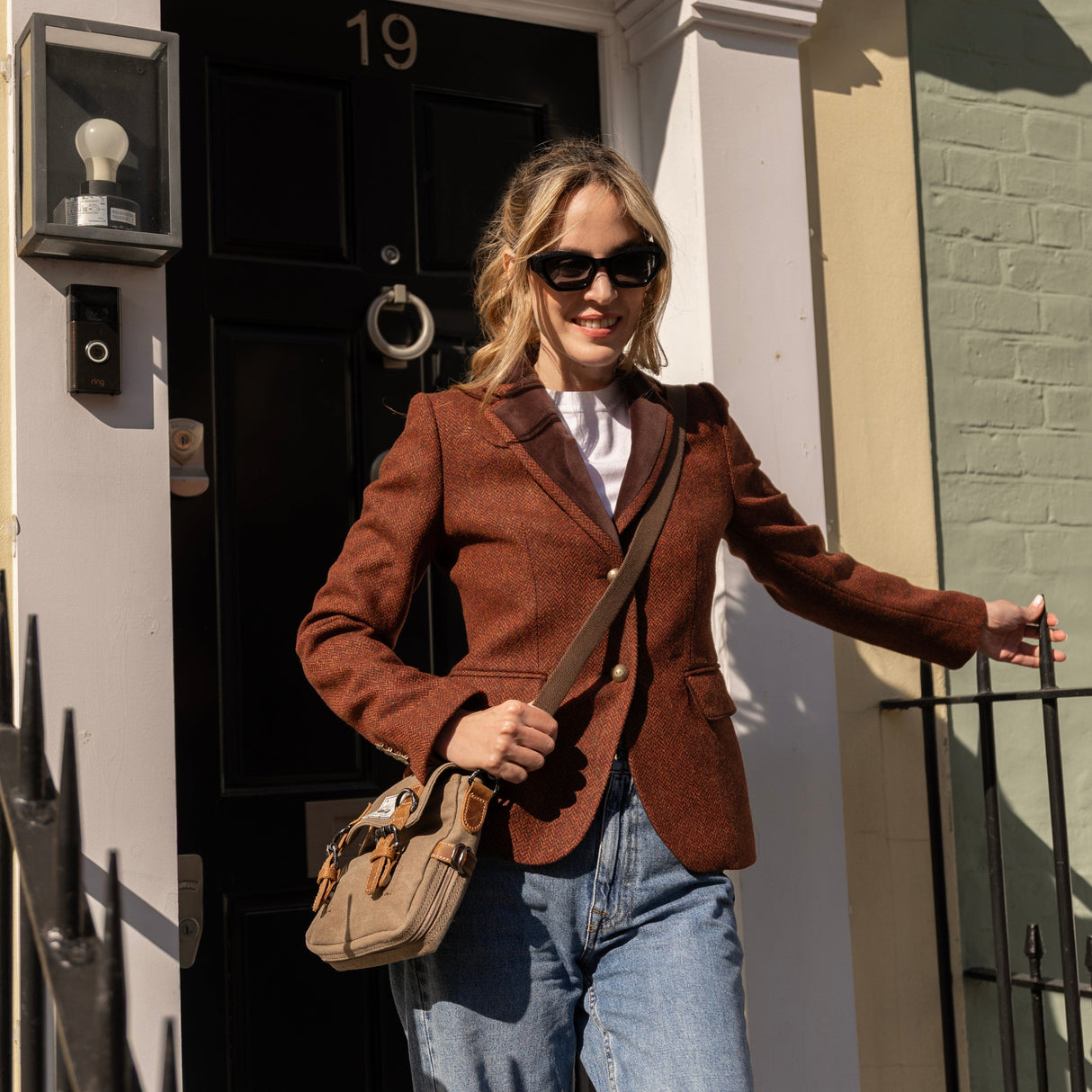 Elgin Herringbone Tweed Jacket - Mocha & Ember