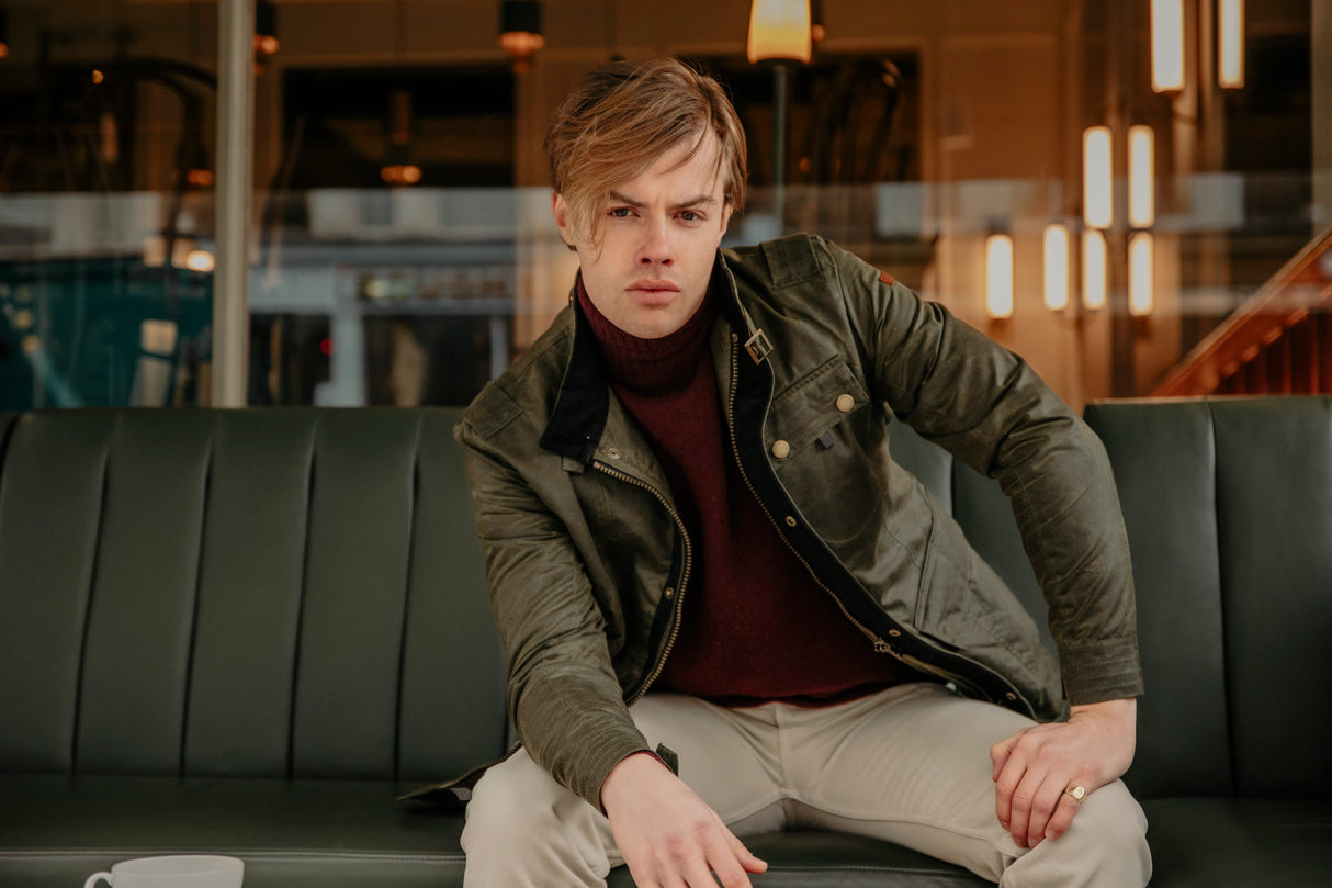 Bexley Waxed Cotton Jacket in Olive Green