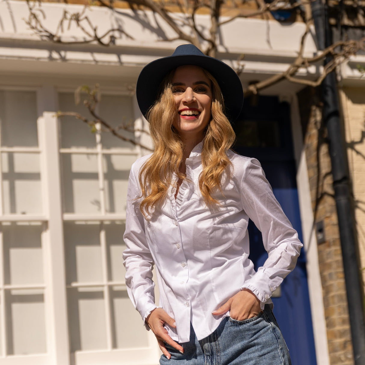 Lancaster Ruffle Shirt - White