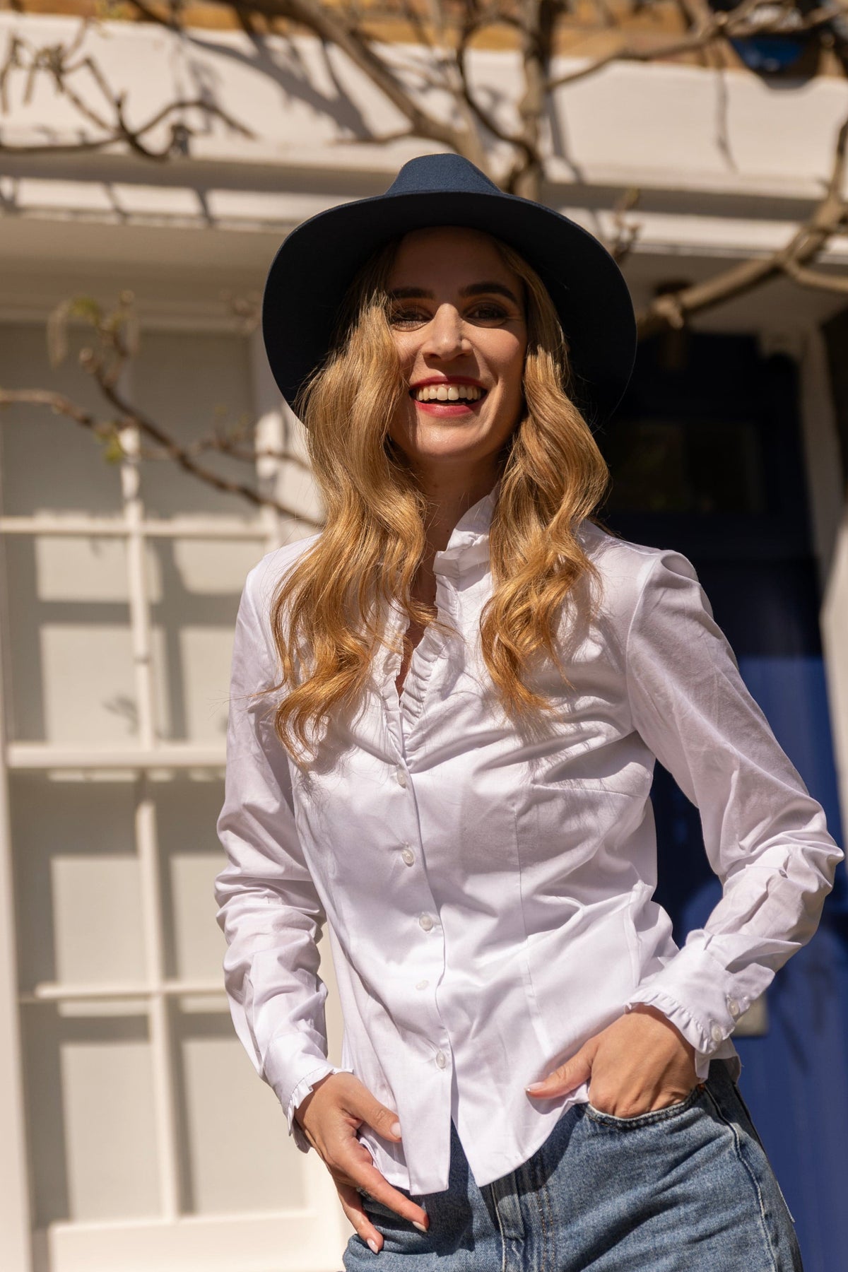 Lancaster Ruffle Shirt - White