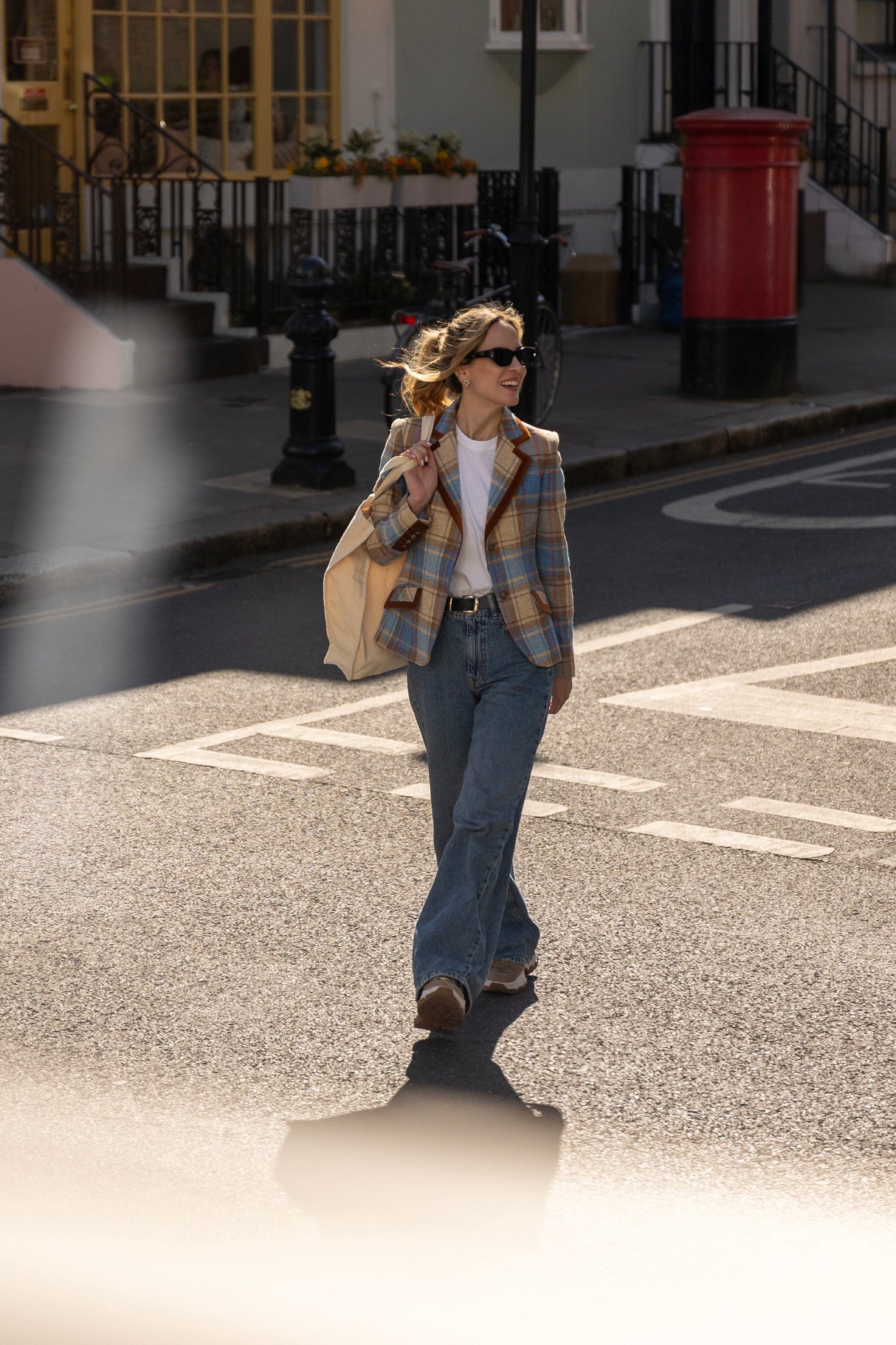 Aubrey Check Tweed Jacket – Blue and Cinnamon