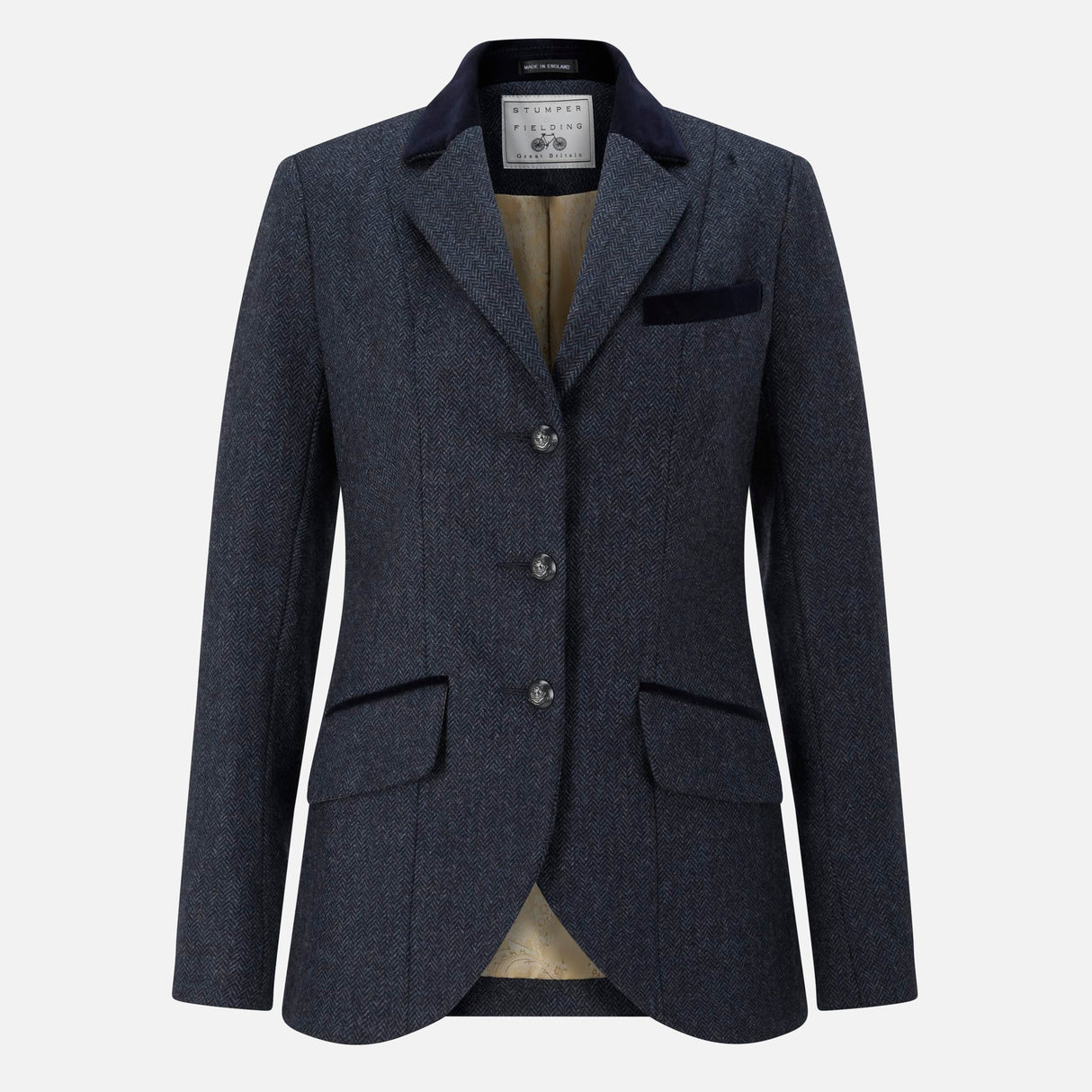 Portobello Dark Blue Herringbone with Navy Velvet