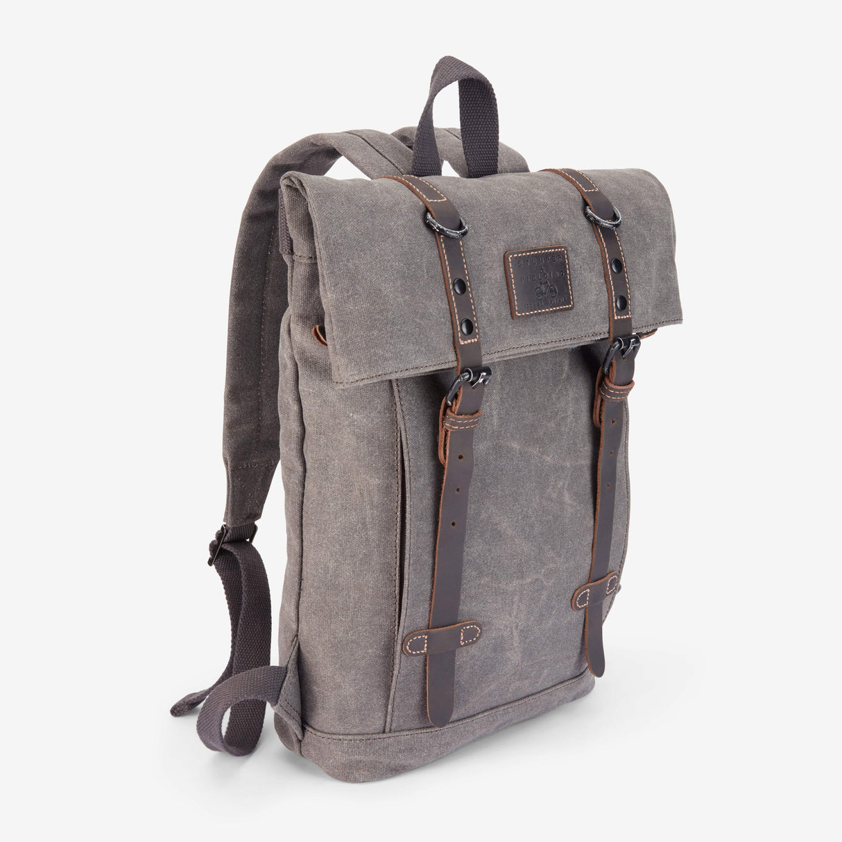 The Borden Plus – 15" Laptop Backpack in Grey Waxed Cotton