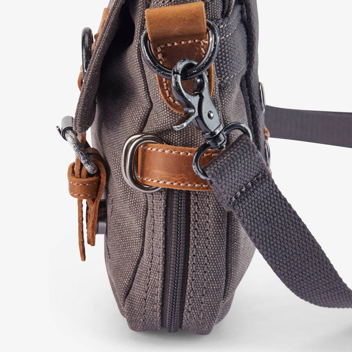 Heritage Canvas Grey Crossbody Bag - The Buckley