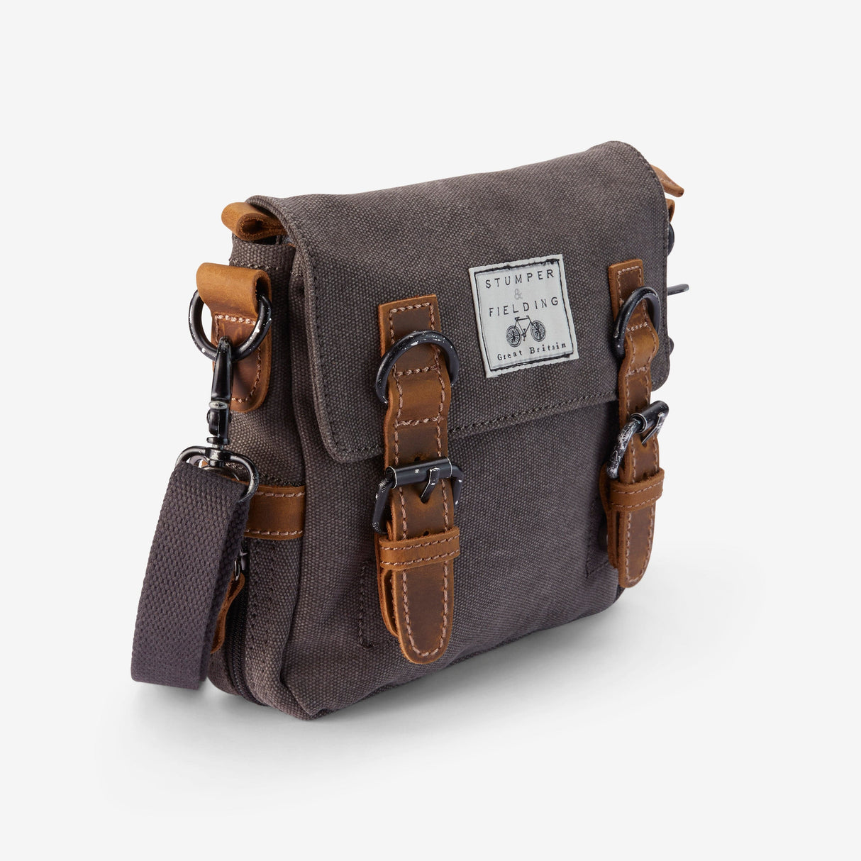 Heritage Canvas Grey Crossbody Bag - The Buckley