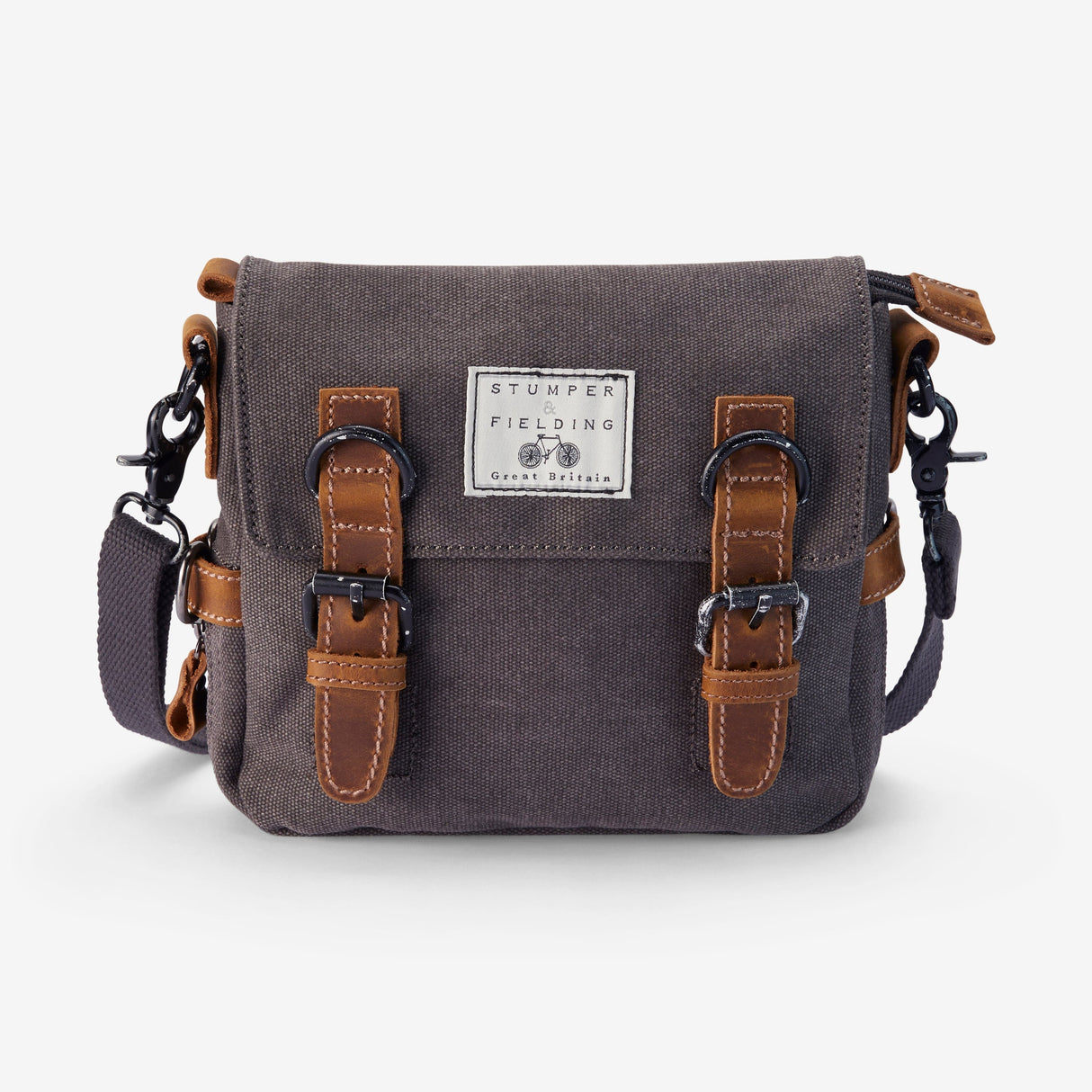 Heritage Canvas Grey Crossbody Bag - The Buckley