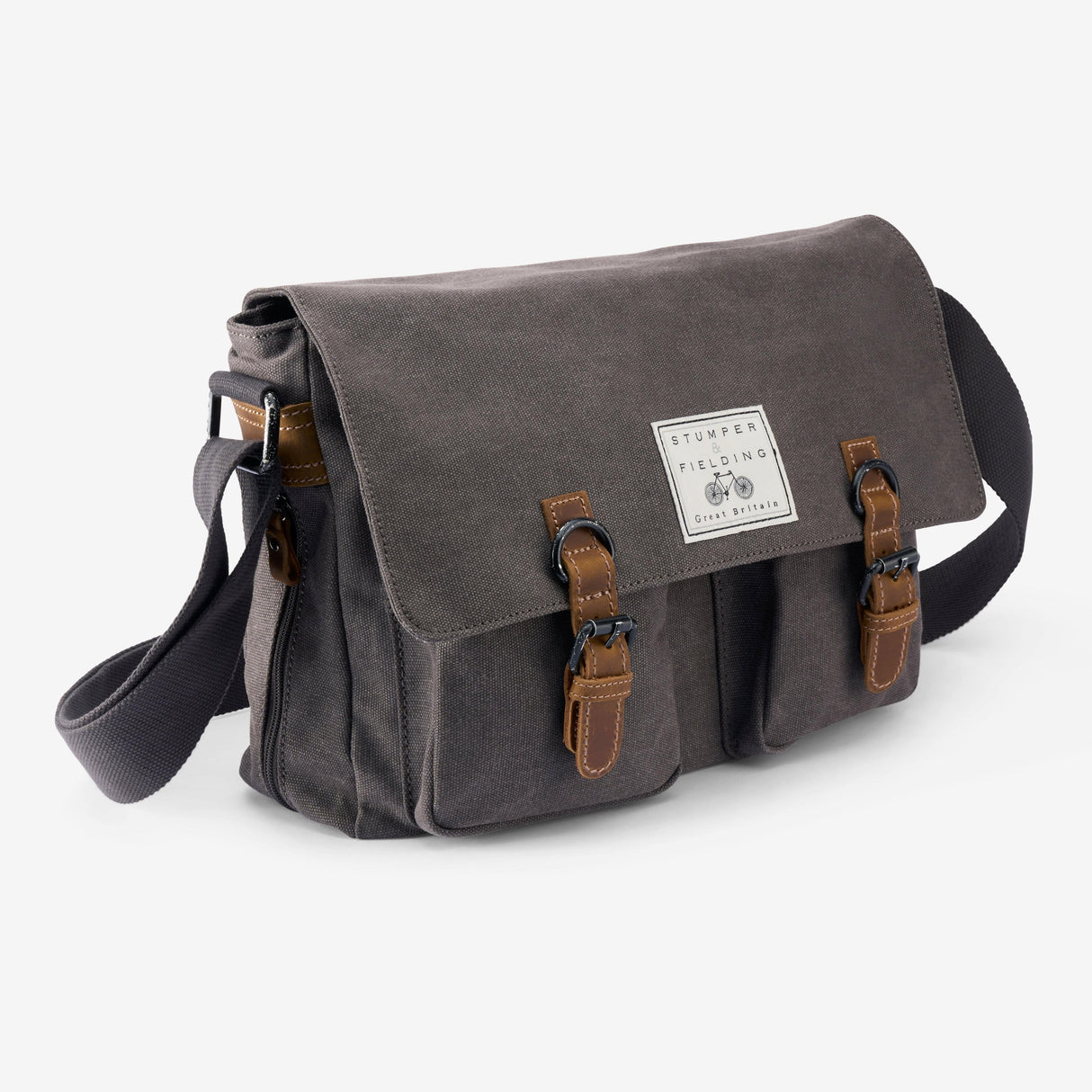 Heritage Canvas Grey Messenger Bag - The Cranbourne