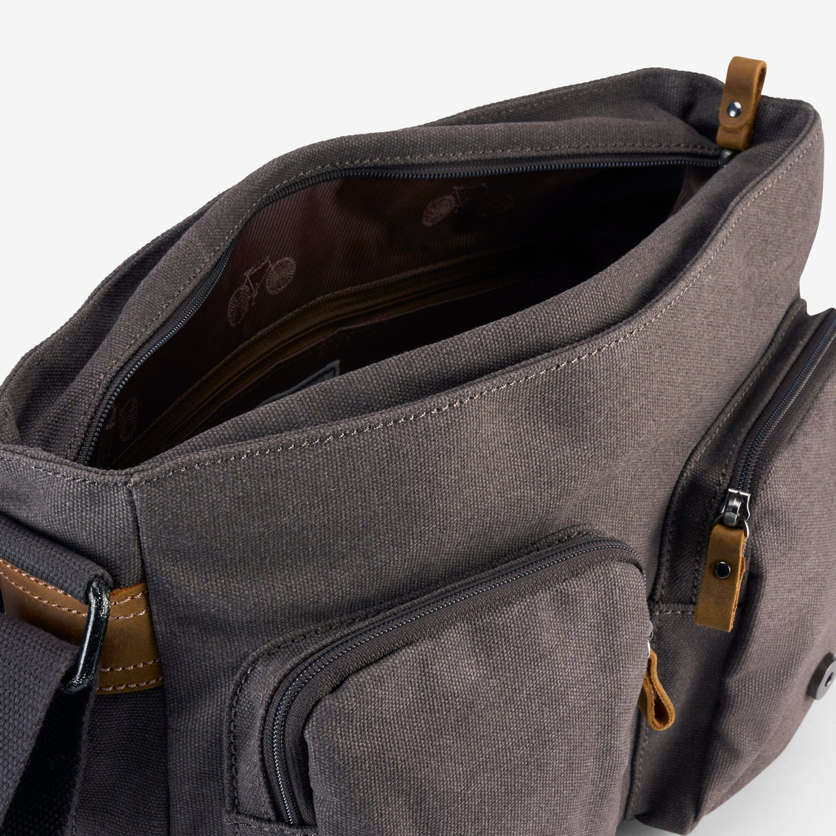 Heritage Canvas Grey Messenger Bag - The Cranbourne
