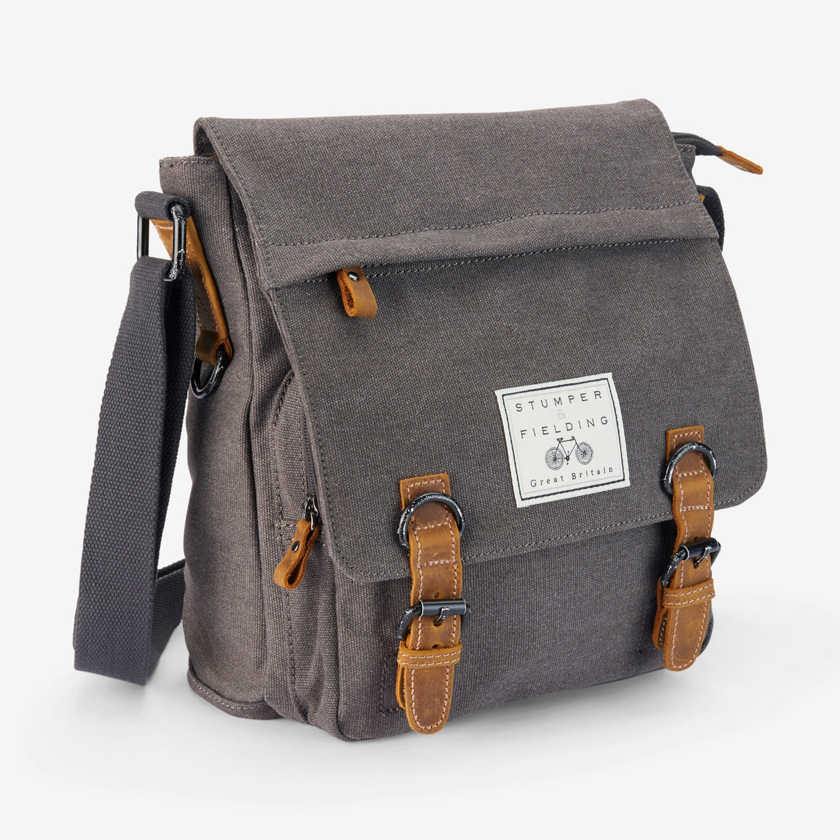 Heritage Canvas Grey Messenger Bag - The Loxley