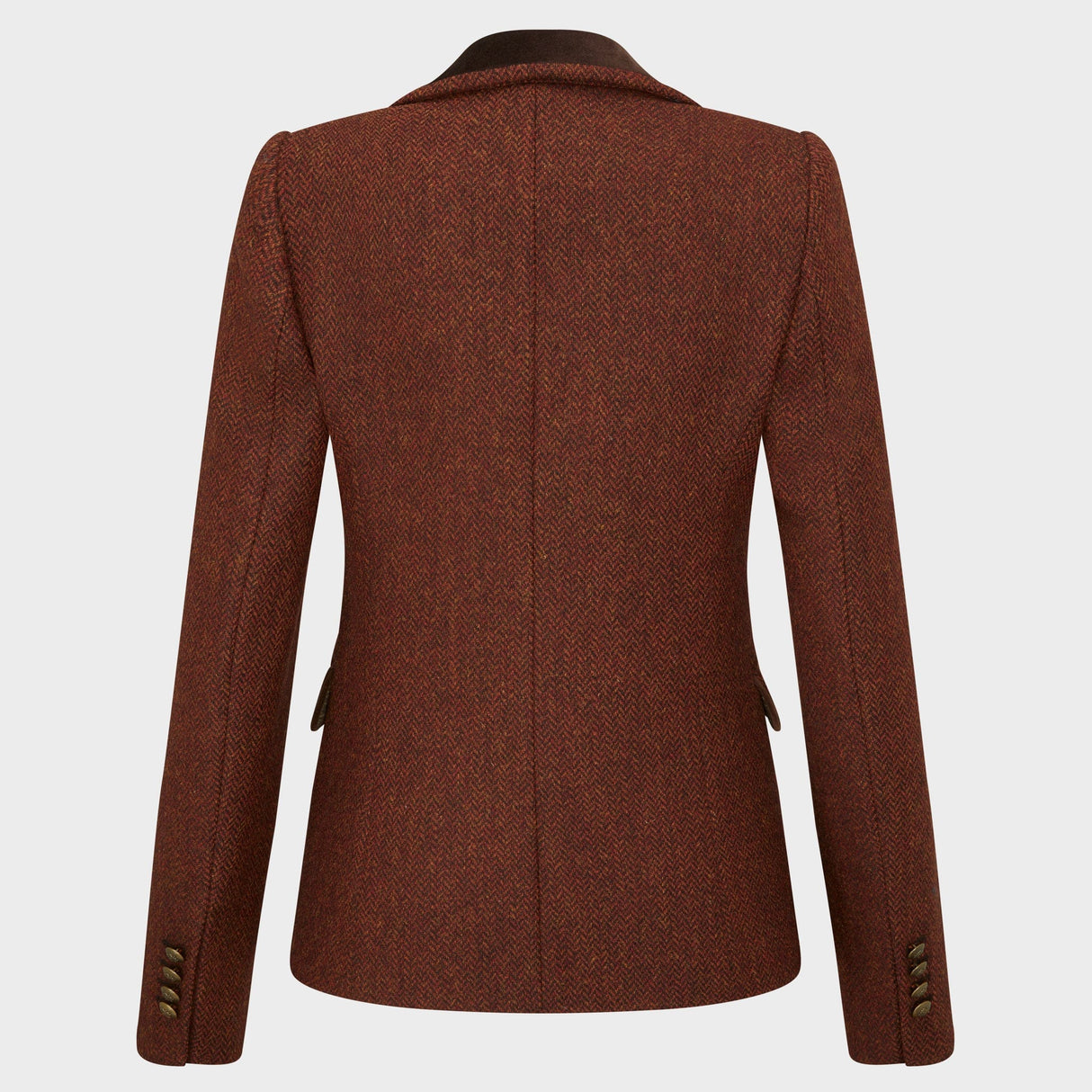 Elgin Herringbone Tweed Jacket - Mocha & Ember