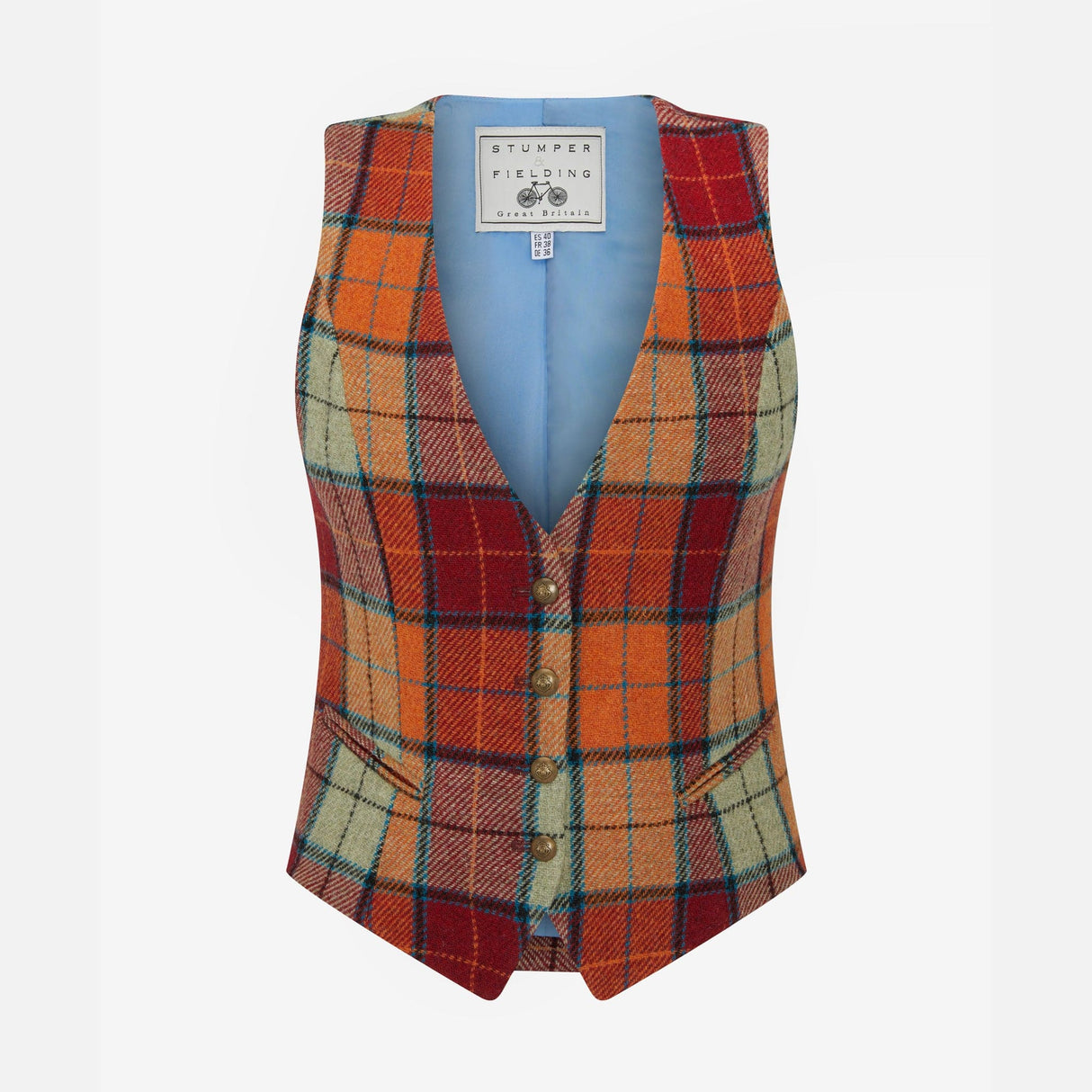 Melbury Tweed Waistcoat in Pale Moss and Whisky