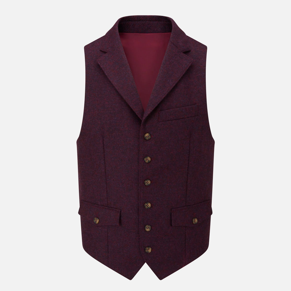 Claret Tweed Waistcoat - The Walham