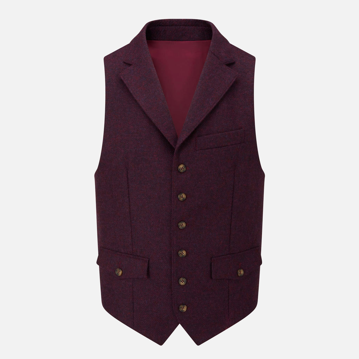 Claret Tweed Waistcoat - The Walham