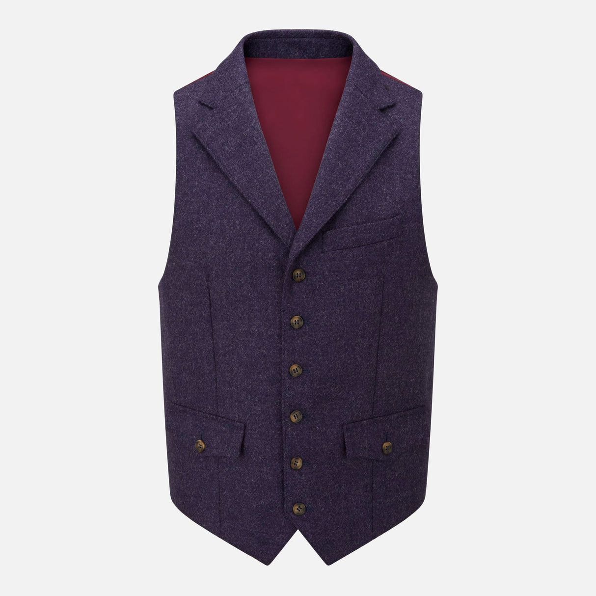 Plum Tweed Waistcoat - The Walham