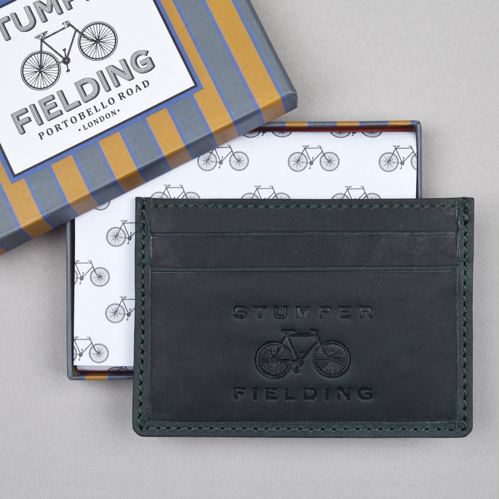 Stumper & Fielding Leather Card Holder - Buff Indigo