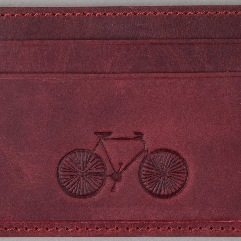Stumper & Fielding Buff Red Leather Card Holder