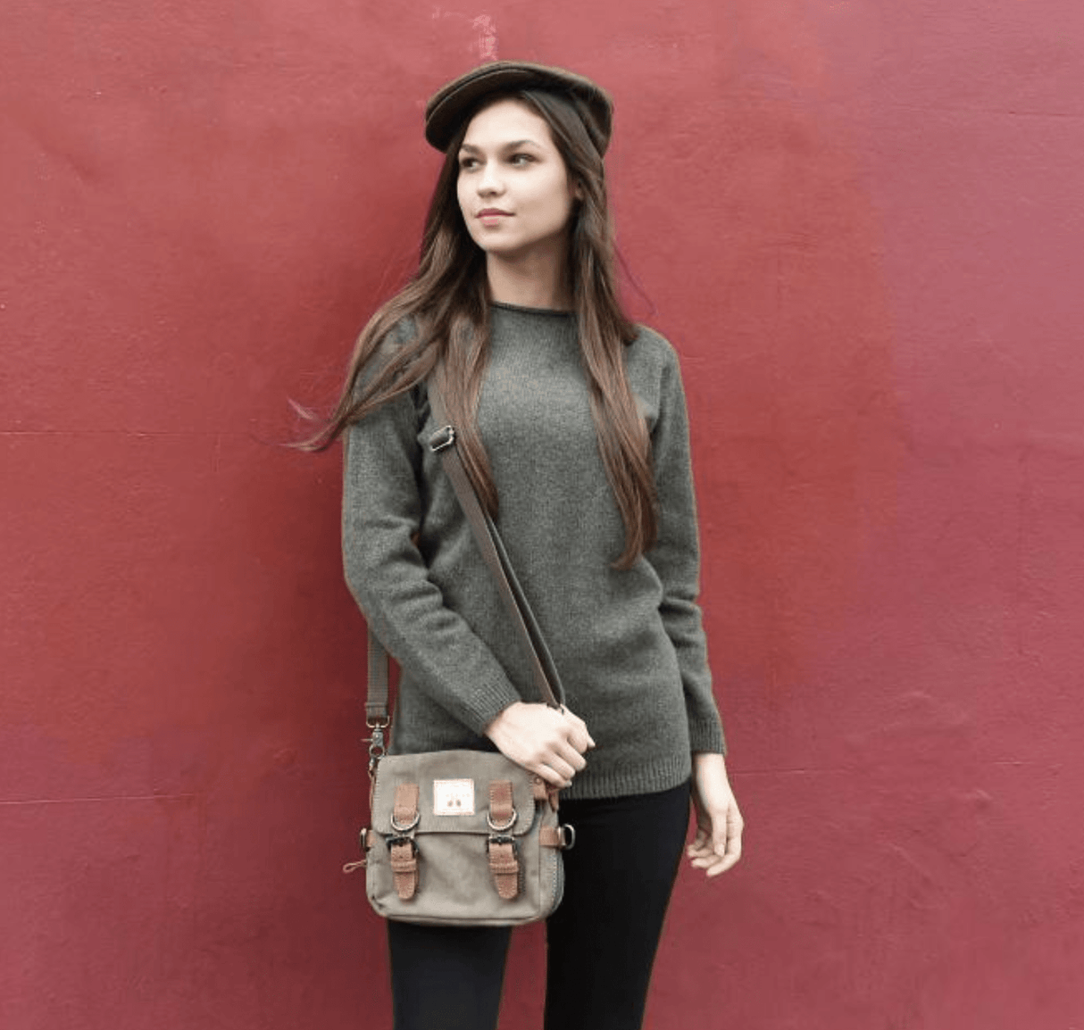Heritage Canvas Grey Crossbody Bag - The Buckley