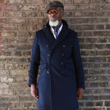 Navy Double Breasted Overcoat - The Legend