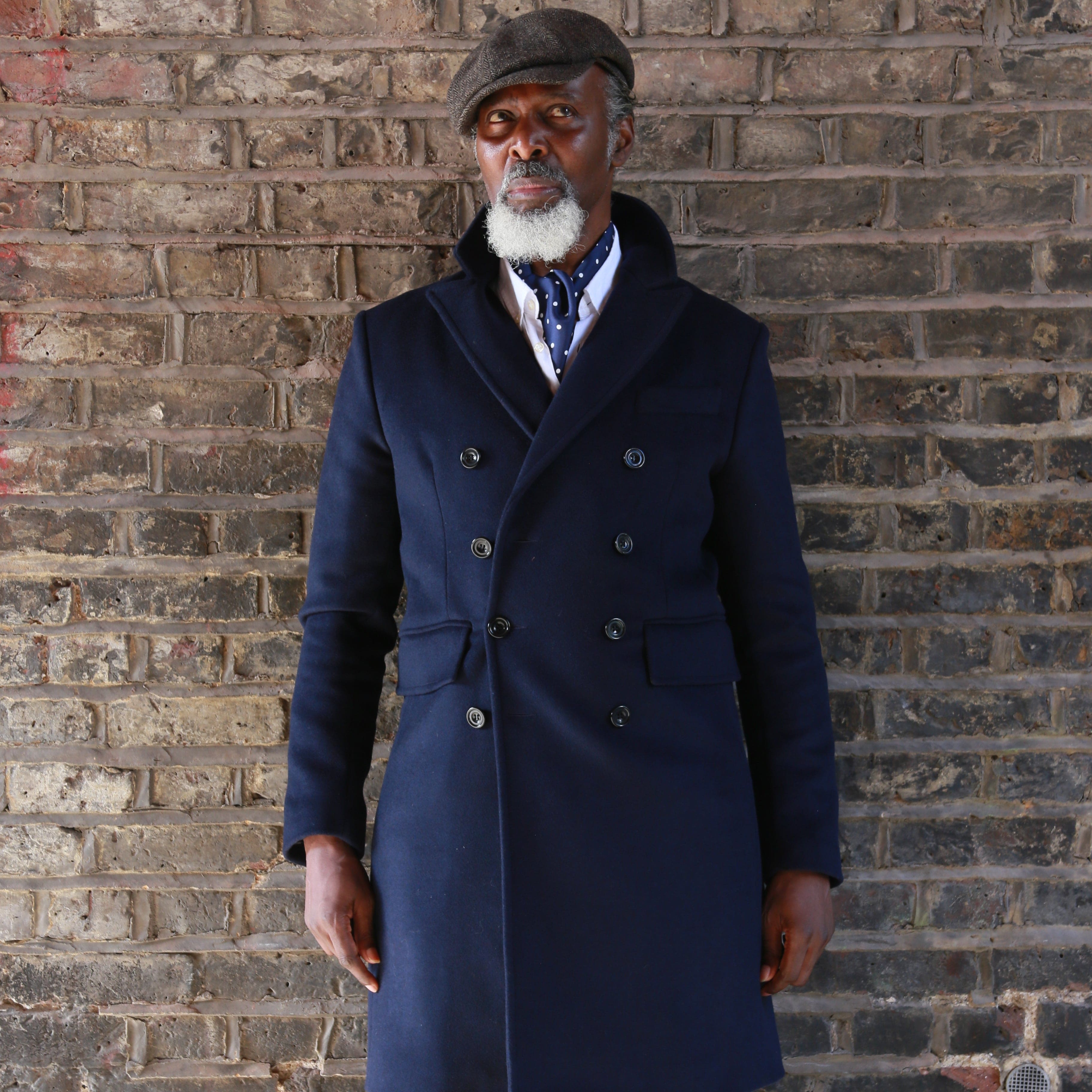 Navy Double Breasted Overcoat The Legend – Stumper Fielding
