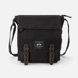 The Loxley Black Label – Messenger Bag in Black Waxed Canvas