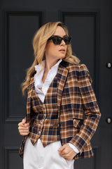 Melbury Camel & Navy Check
