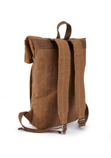 Large Camel Wax Cotton Rucksack - The Borden