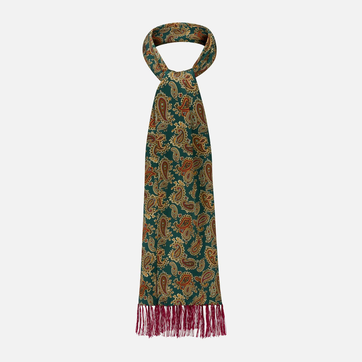 Tootal Silk Scarf Racing Green Paisley