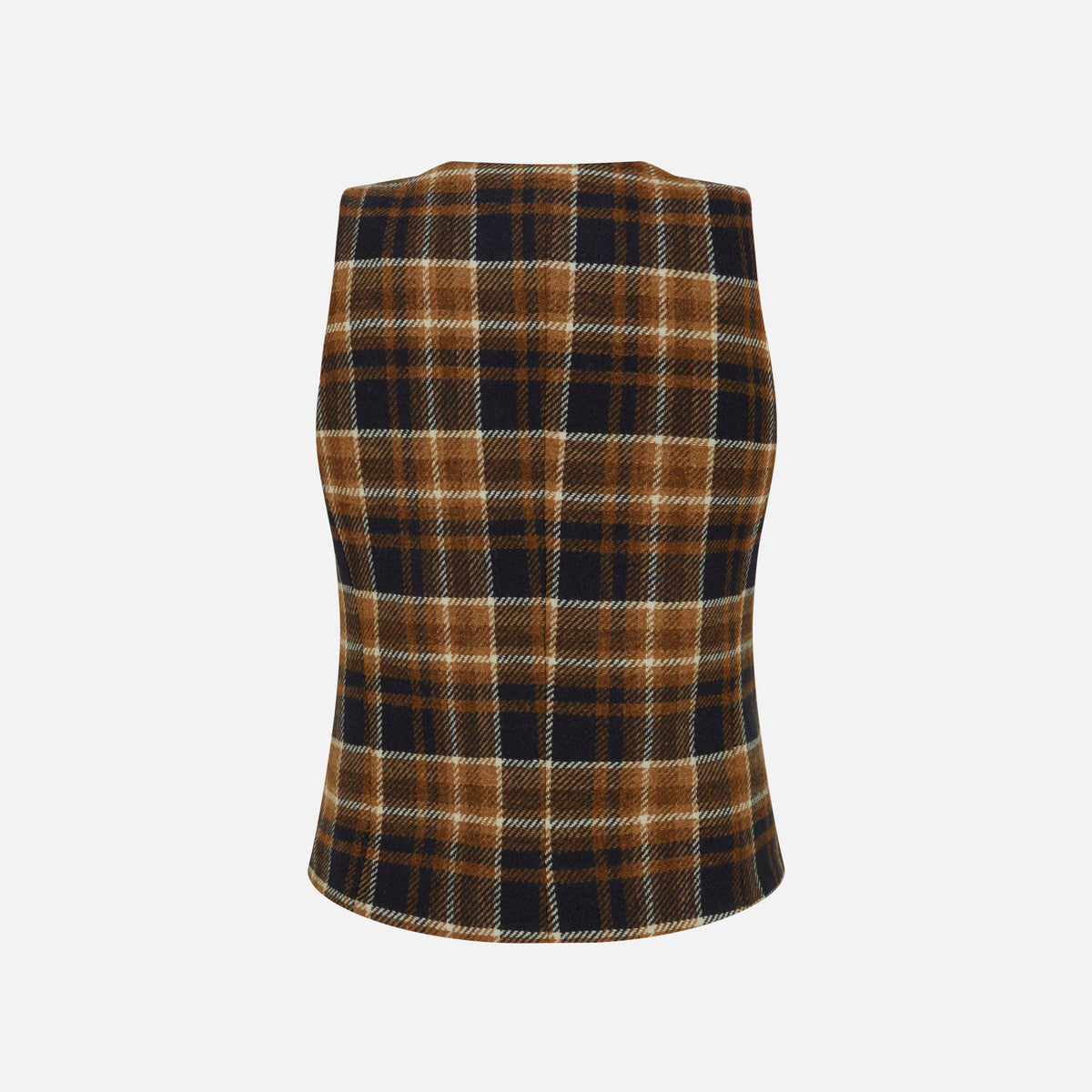 Melbury Camel & Navy Check Waistcoat