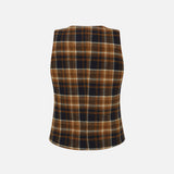 Melbury Camel & Navy Check Waistcoat
