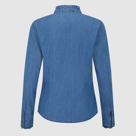 Lancaster Ruffle Shirt Denim