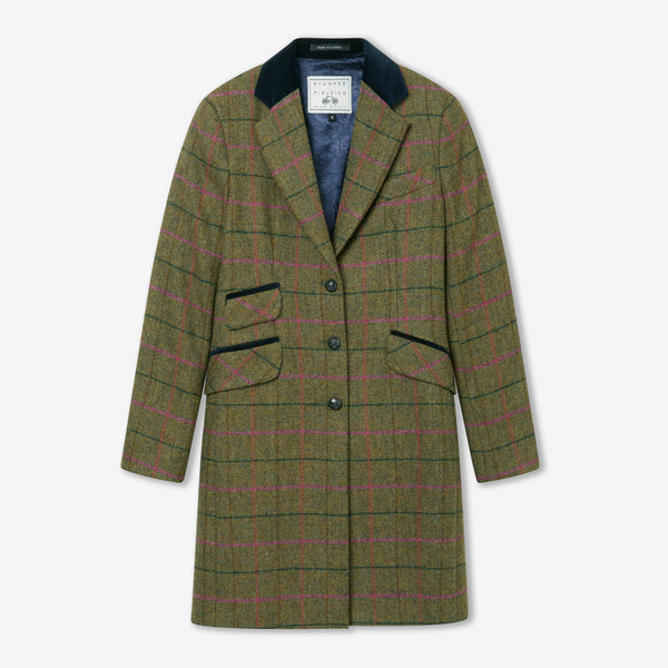 ジャケット・アウター SUNSEA 18AW Pollys Tweed Check Coat COVERT_LADIES_TWEED_JACKET_01_
