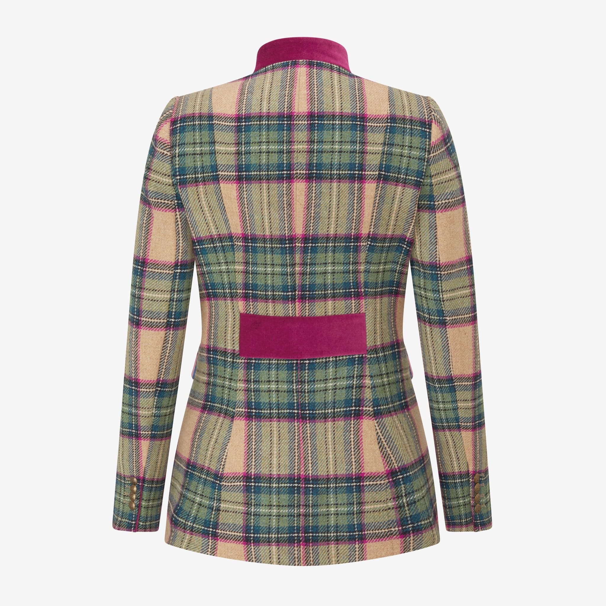 Callcott Check Tweed Riding Jacket – Fuchsia and Aqua – Stumper