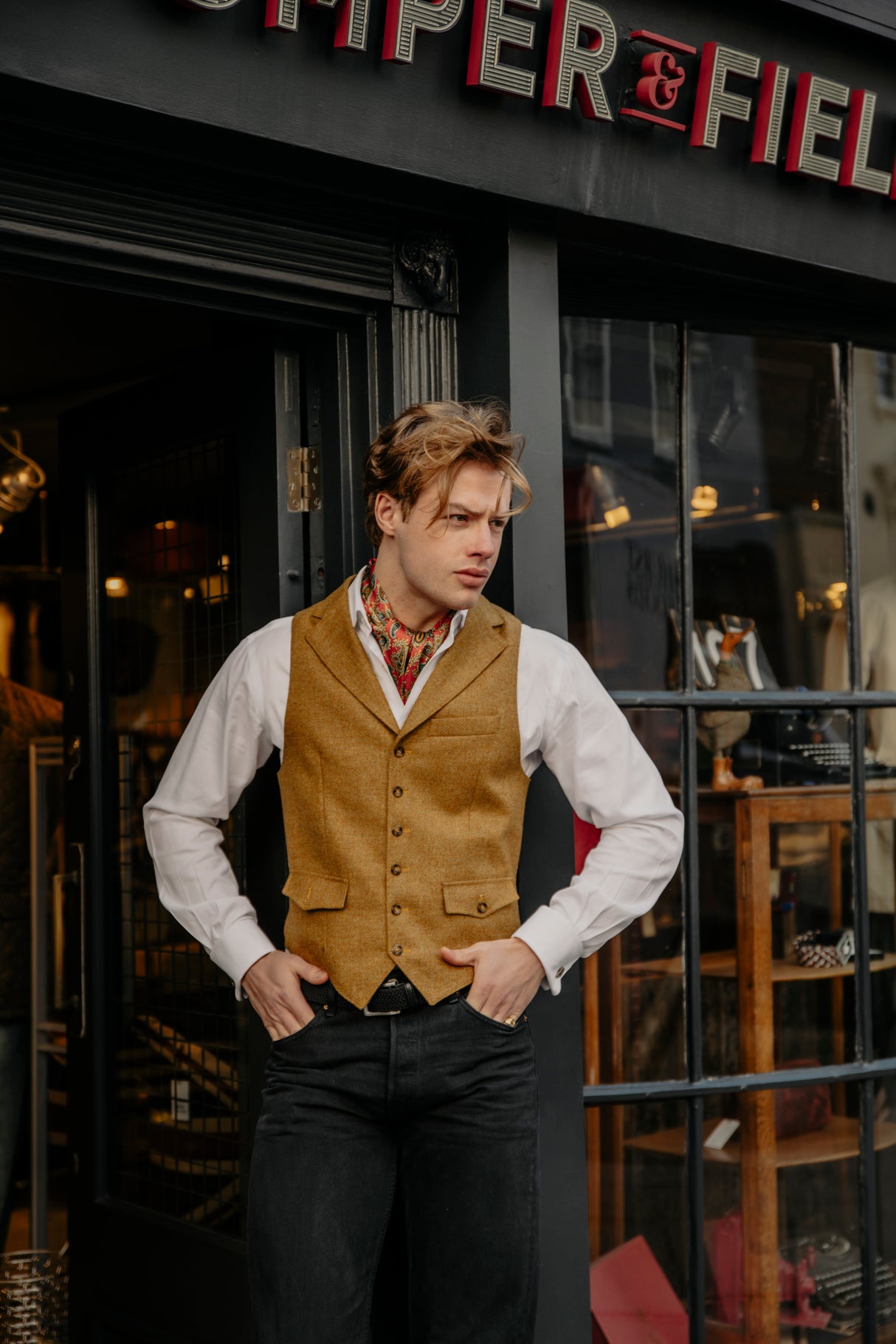 Mustard Tweed Waistcoat - The Walham
