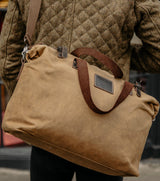 The Avondale - Wax Cotton Weekender Camel