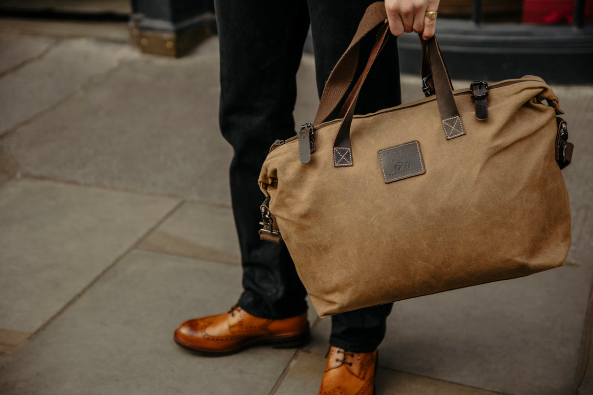 The Avondale - Wax Cotton Weekender Camel