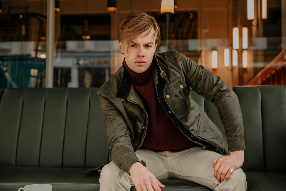Bexley Waxed Cotton Jacket in Olive Green