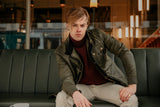 Bexley Waxed Cotton Jacket in Olive Green