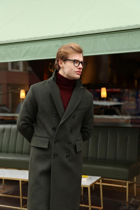 Green Double Breasted Overcoat - The Legend