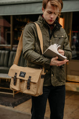 The Cranbourne Black Label in Sand – Field Bag in Stonewashed Canvas